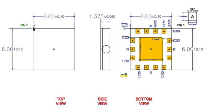 Mechanical Drawing - Qorvo QPC7335 Variable Equalizers
